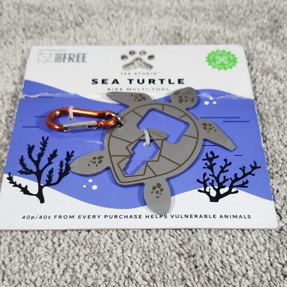 Yes Studio Sea Turtle Bike Multi-Tool Grey 7-in-1 Pocket Tool